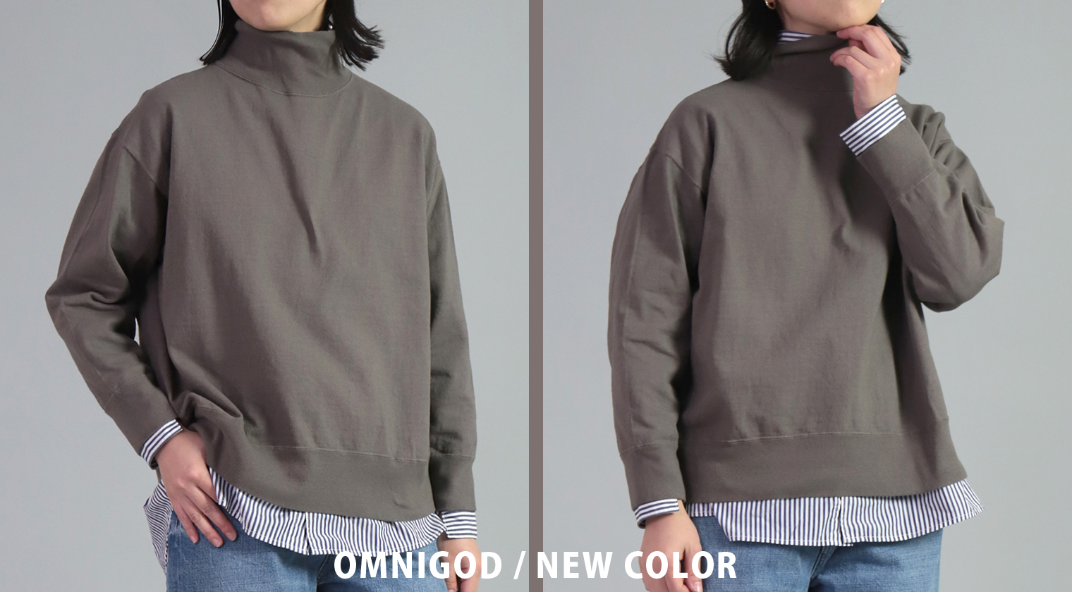 OMNIGOD womens / オムニゴッド] 8/天竺 ハイネックマニッシュ