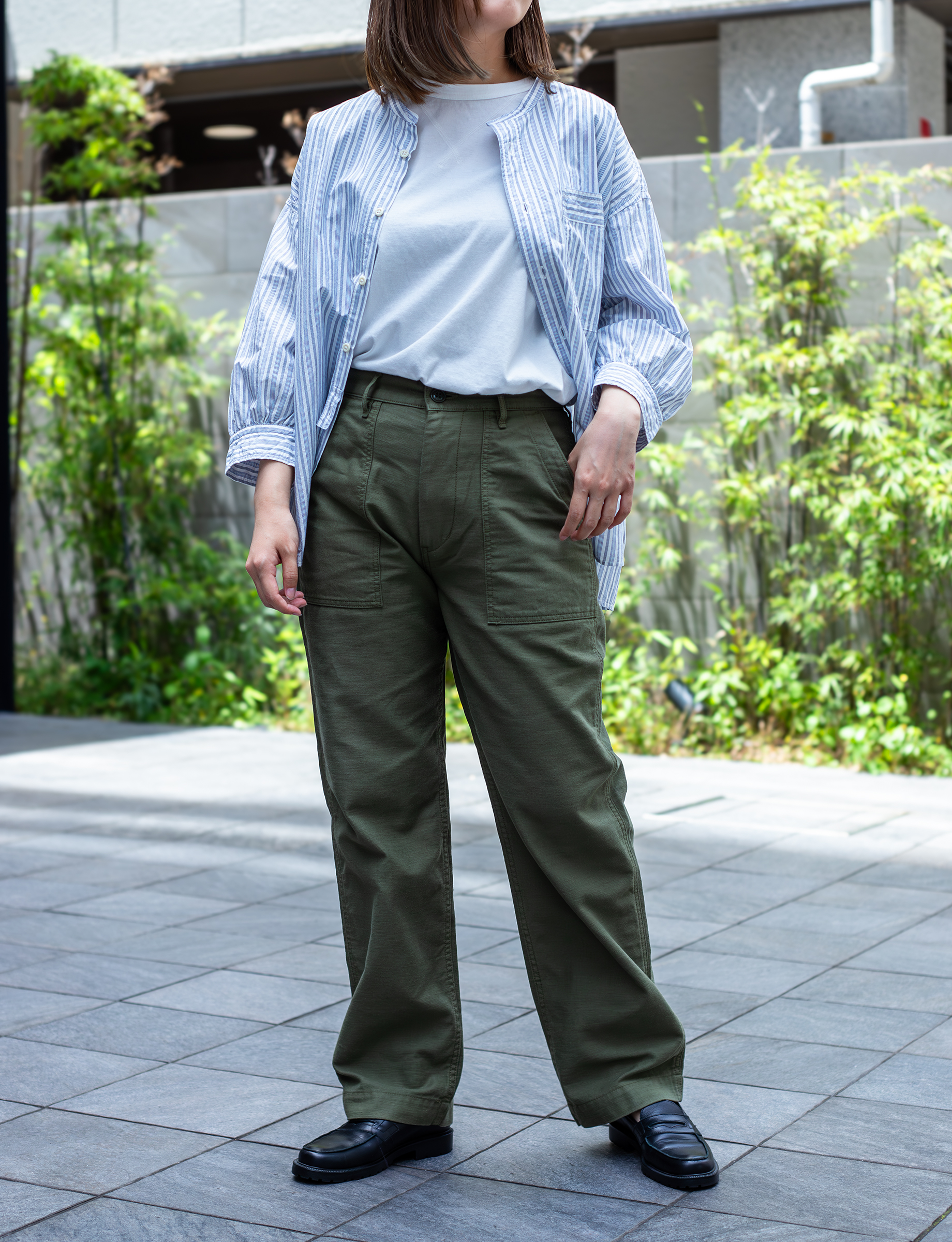 オムニゴッド OMNIGOD 薄手ウール　ロングアウター　モスグリーン OMNIGOD unisex/オムニゴッド]ロングミリタリーパーカー | EDO-STORE