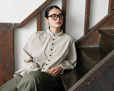 レディース　Brocante　ブロカント　DOMINGO ドミンゴ　スタンドカラー　ワイドシルエット　バックボタン　ロング　シャツ　ワンピース　36-0208X レディース Brocante ブロカント DOMINGO ドミンゴ インドボイル